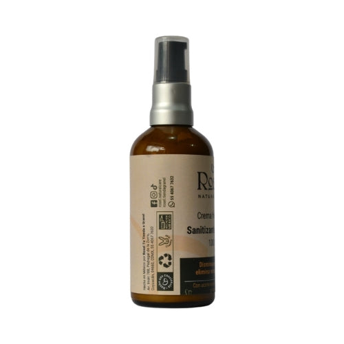Crema sanitizante de manos con aceite esencial de árbol del té, vitamina C y E 100ml