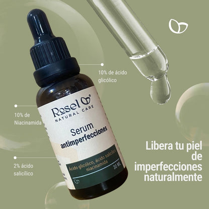 Serum antimperfecciones con ácido glicólico, niacinamida y ácido salicílico 30ml