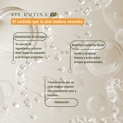 Kit Rutina 45+ Rosel Natural Care: Cuidado Experto para Piel Madura