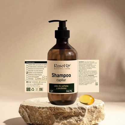 Shampoo Nutritivo Pro Vitamina B5: Ultra-Suave, Uso Diario y Cero Sulfatos (240 ml)