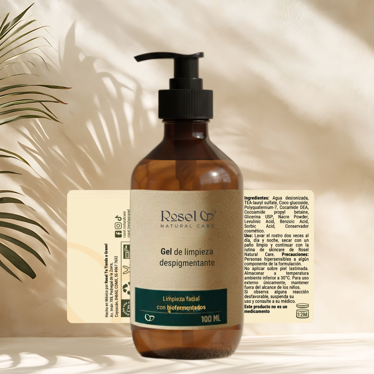 Gel de limpieza facial despigmentante con biofermentados 100ml