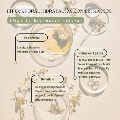 Kit corporal: Hidratación con extractos (3 piezas)