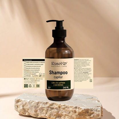 Shampoo para Cabello Lacio: Brillo 24 Horas, Queratina y Control de Frizz (240 ml)