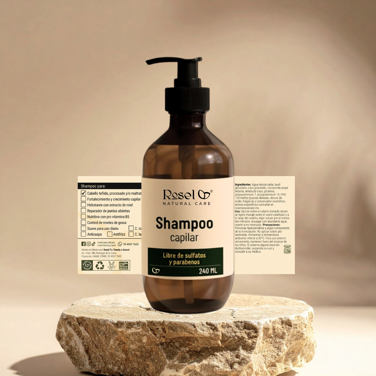 Shampoo cabello teñido, procesado y maltratado 240ml