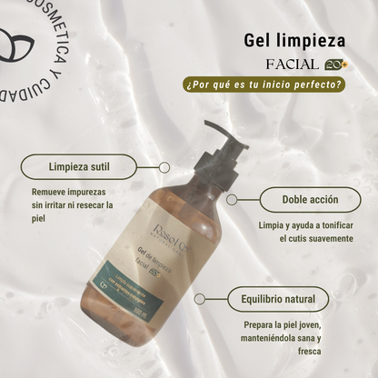 Gel de limpieza facial con agua de rosas y hamamelis (20+) 100ml
