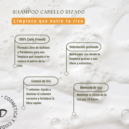 Shampoo para Cabello Rizado Low-Poo: Nutrición, Anti-Frizz y Cero Sulfatos (240 ml)