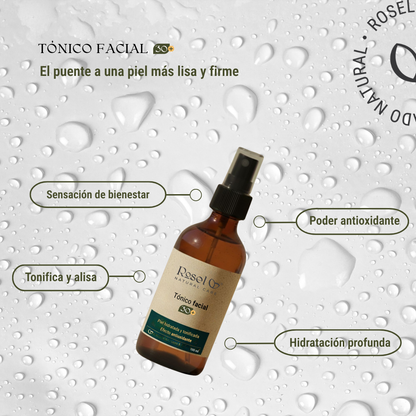 Tónico Facial Alisante 30+ con Agua de Rosas y 6 Extractos Botánicos 100 ml