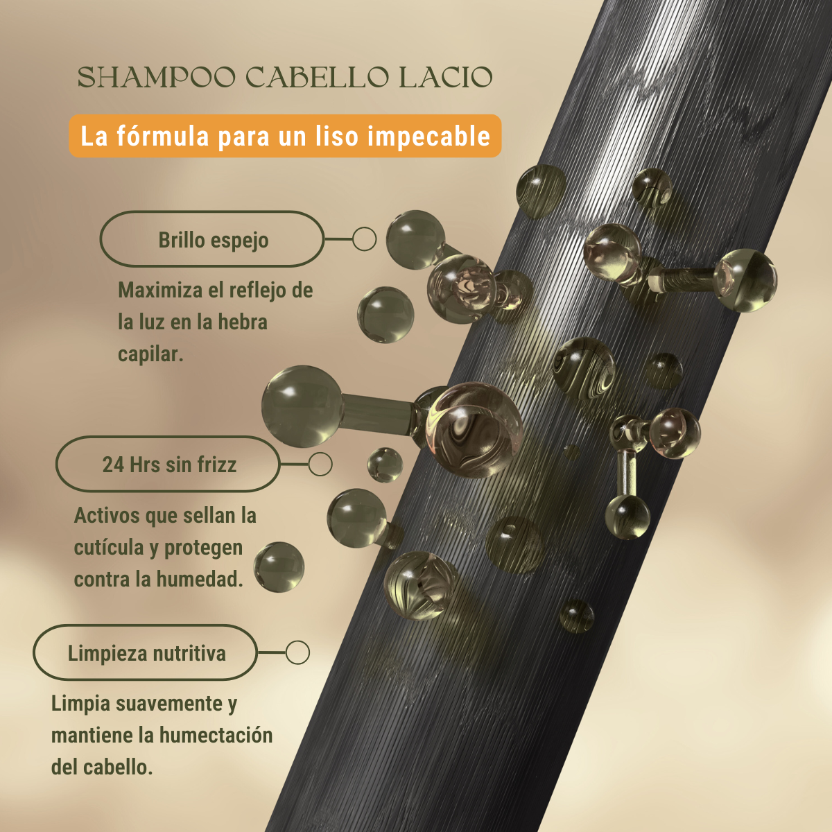 Shampoo para Cabello Lacio: Brillo 24 Horas, Queratina y Control de Frizz (240 ml)