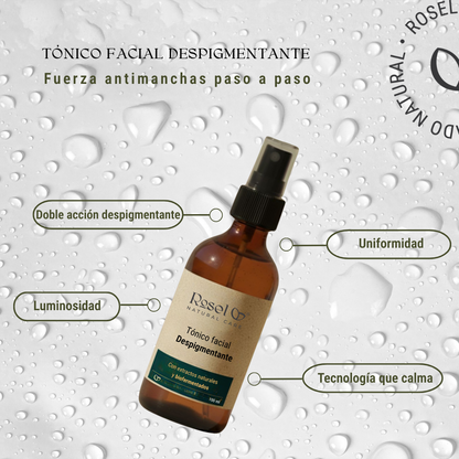 Tónico Facial Despigmentante: 10% Niacinamida, Gayuba y Biofermentados (100 ml)