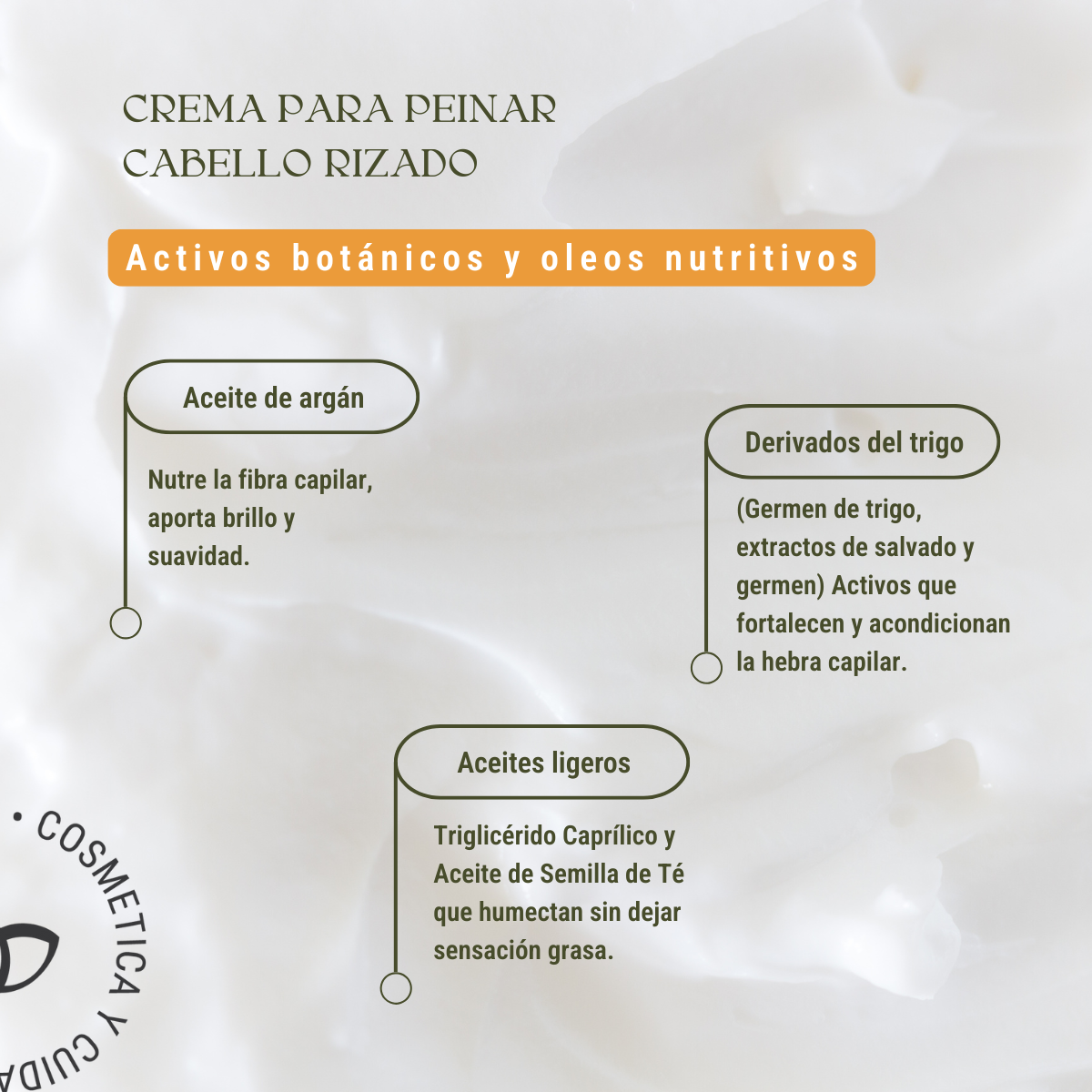 Crema para Peinar Cabello Rizado: Definición, Anti-Frizz y Libre de Siliconas (230 grs)
