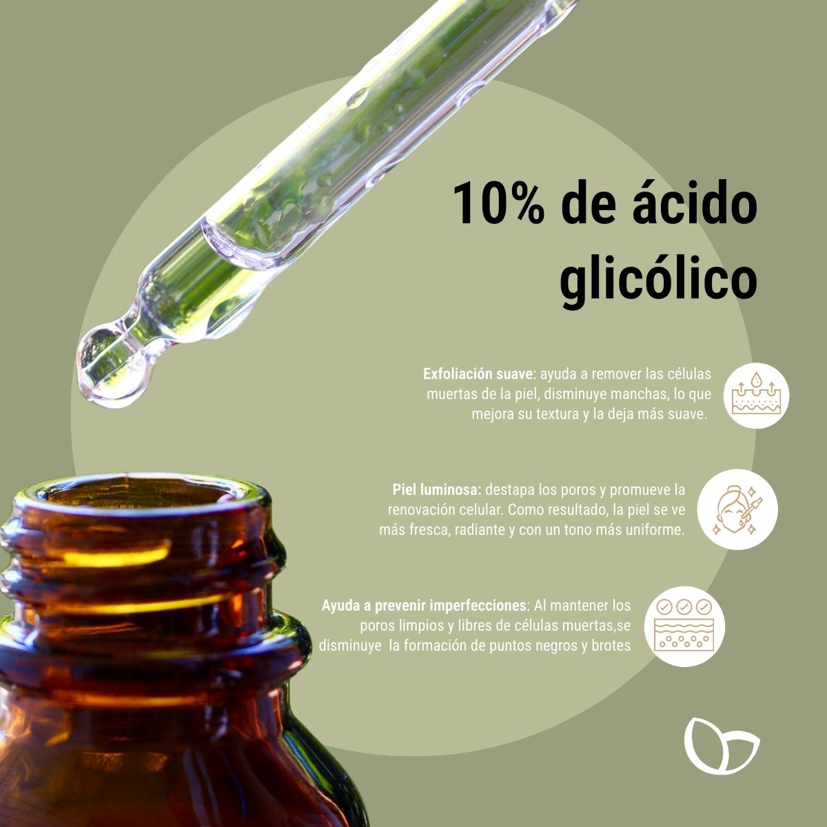 Serum antimperfecciones con ácido glicólico, niacinamida y ácido salicílico 30ml