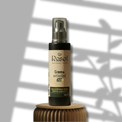 Crema facial 30+ con elastina y colágeno vegetal y ácido hialurónico 80ml