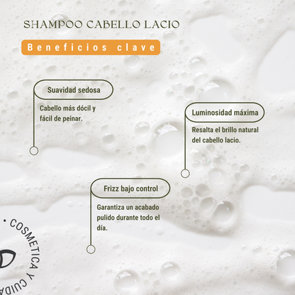 Shampoo para Cabello Lacio: Brillo 24 Horas, Queratina y Control de Frizz (240 ml)