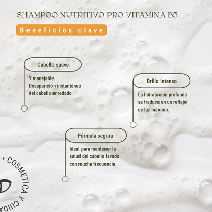 Shampoo Nutritivo Pro Vitamina B5: Ultra-Suave, Uso Diario y Cero Sulfatos (240 ml)