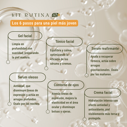 Kit Rutina 45+ Rosel Natural Care: Cuidado Experto para Piel Madura