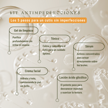 Kit Antimperfecciones: Tratamiento Profesional de 5 Esenciales para Piel Grasa y con Acné