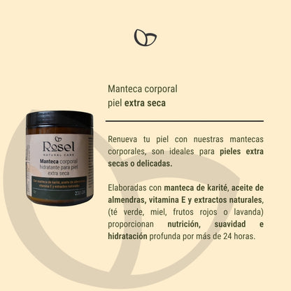 Manteca corporal para piel extra seca 230grs