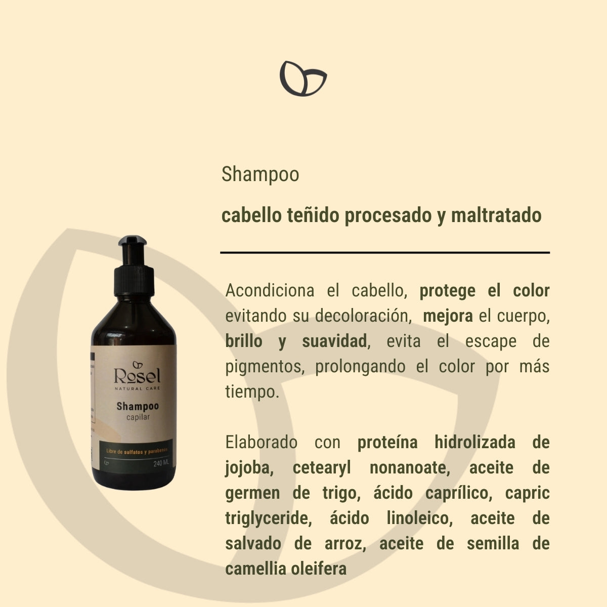 Shampoo cabello teñido, procesado y maltratado 240ml