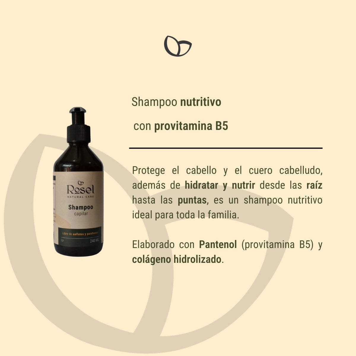 Shampoo nutritivo con pro vitamina B5 240ml