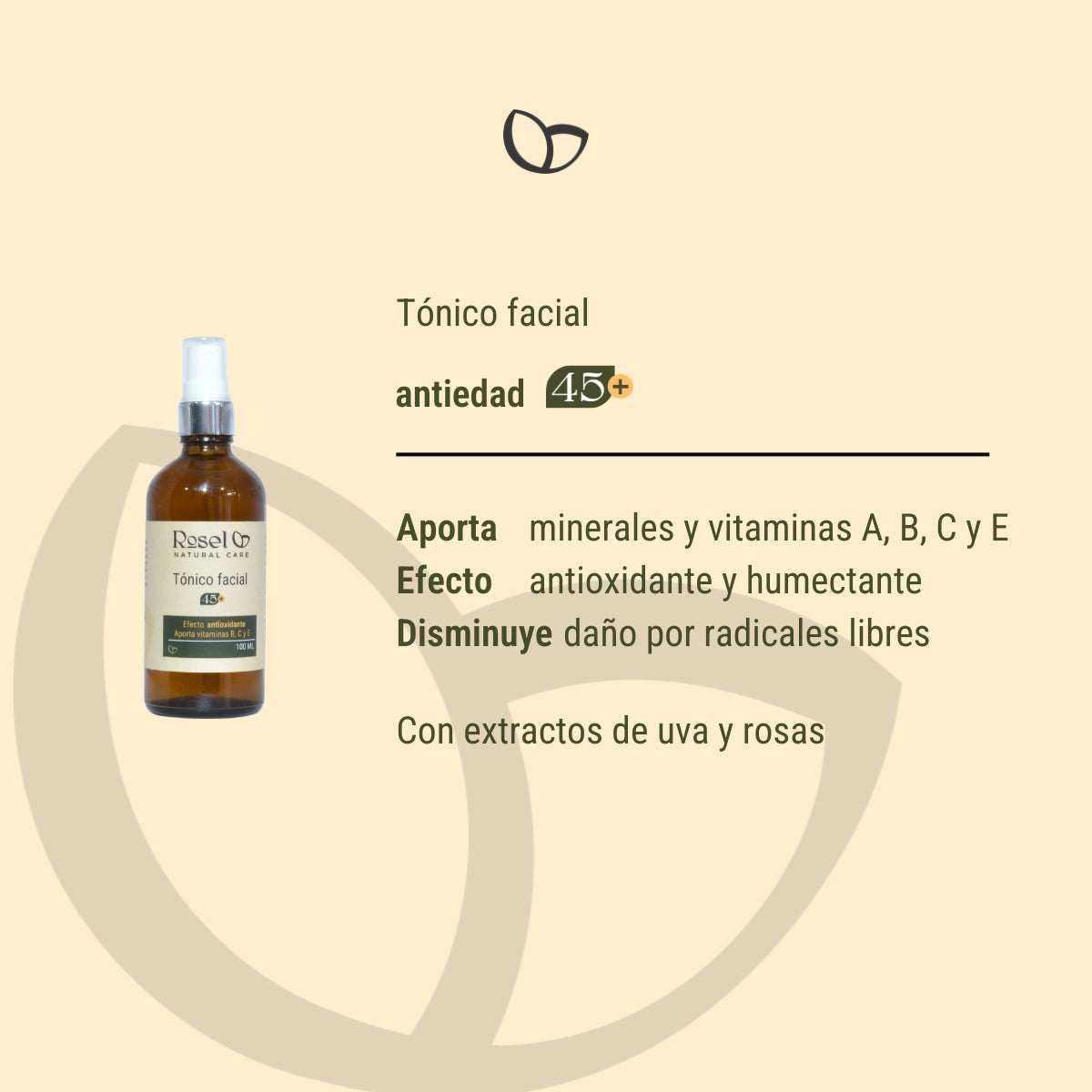 Tónico facial antiedad 45+ 100ml